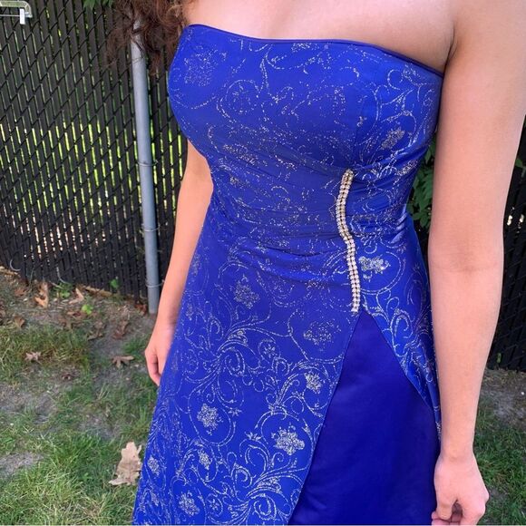 Y2K Royal Blue Prom Gown ,Graduation Fancy party Dress - Picture 4 of 8